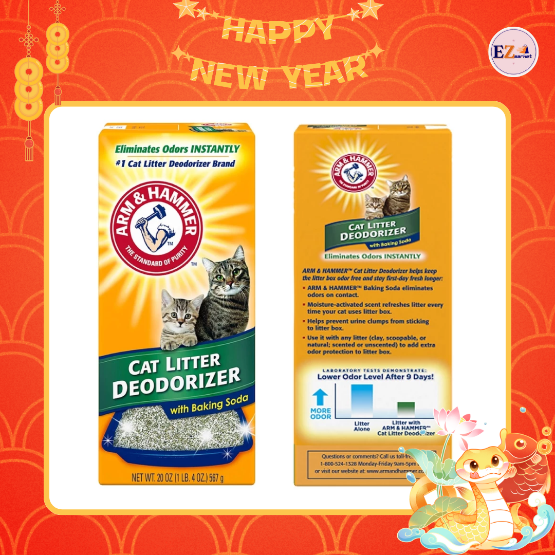  Bột Khử Mùi Vệ Sinh Cát Mèo Baking Soda Arm & Hammer cat litter deodorizer Hộp 567g 