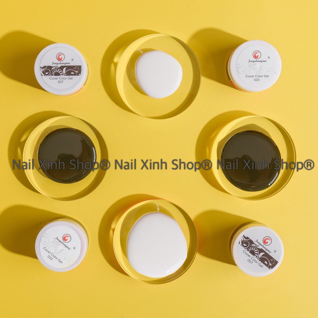 [HCM]Gel vẽ đen / trắng Fengshangmei chính hãng - gel vẽ nổi chất đậm đặc chuyên dụng cho dân làm móng (lẻ hũ)
