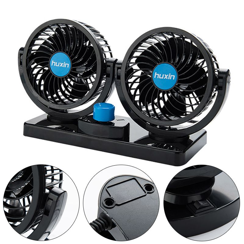 " LOẠI TỐT " Quạt Máy Đôi Mini 12V Trên Ôtô Xe Hơi , Quạt Gió Đôi Mini 12V Xoay 360 Độ Công Suất Lớn , Quạt Làm Mát Không Khí-Quạt Mini-Quạt Điều Hòa-Quạt Thông Gió-Quạt Gió Gắn Taplo Oto , Quạt Đôi Hàng Xịn T304