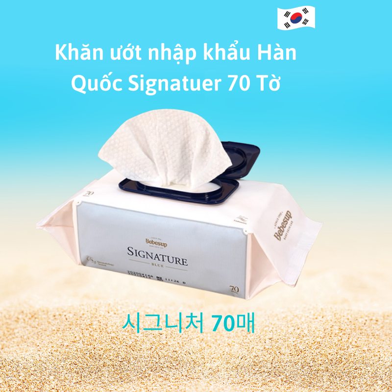 Khăn ướt cao cấp bebesup signature 70 tờ nhập khẩu hàn quốc