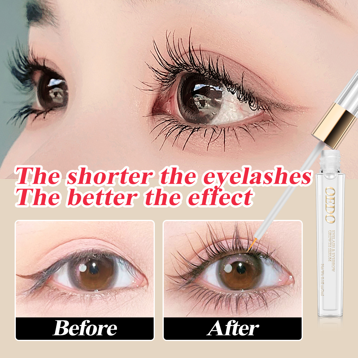 OEDO Eyelash Serum Dưỡng mi dài hơn và dày hơn Chăm sóc mắt Đôi mắt quyến rũ Nuôi dưỡng lông mi Dưỡng dài mi Gel