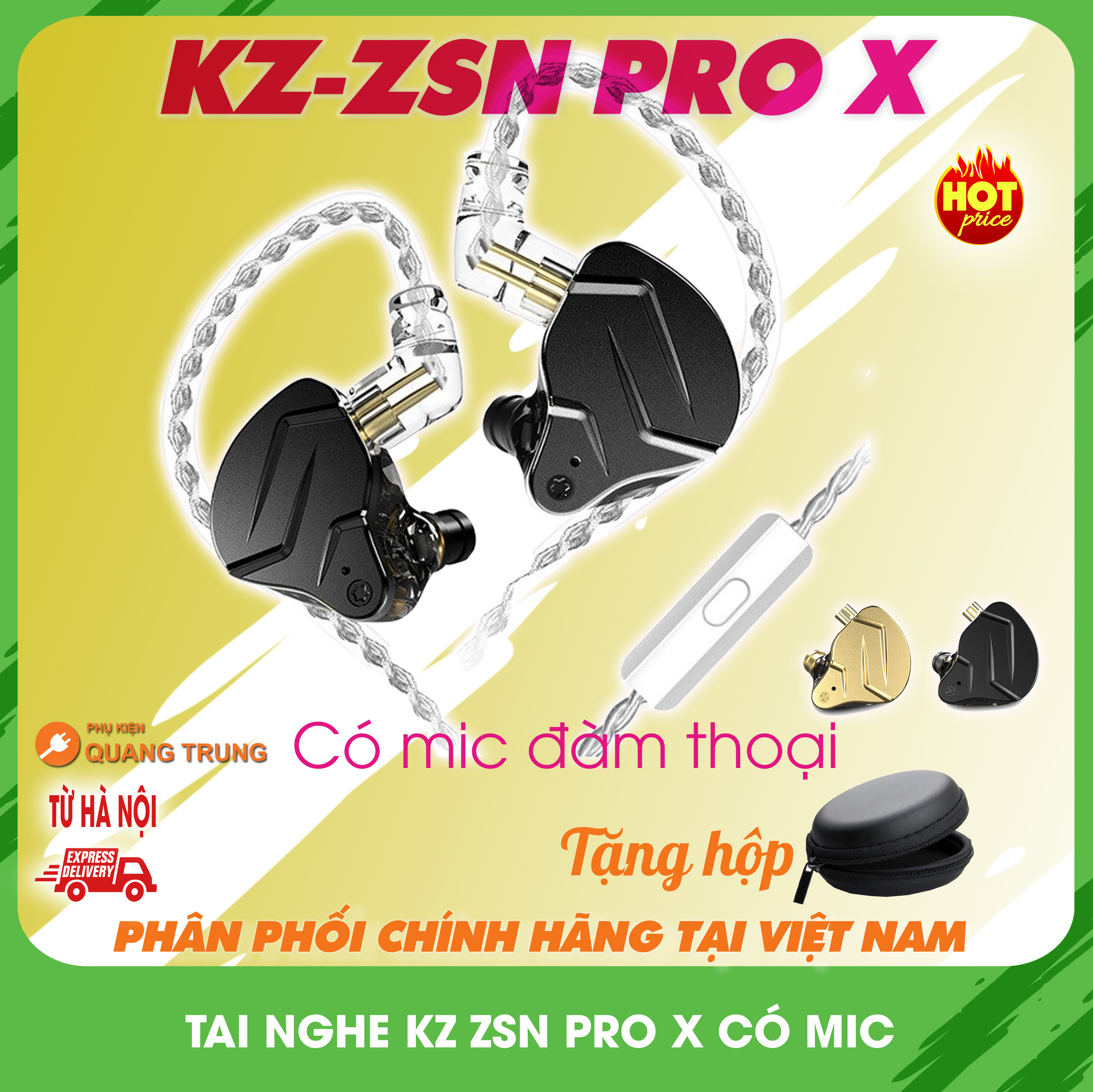 Tai nghe kz zsn prox có mic đàm thoạibản nâng cấp đáng giá, tai nghe có mic, chân cắm aux 3.5mm