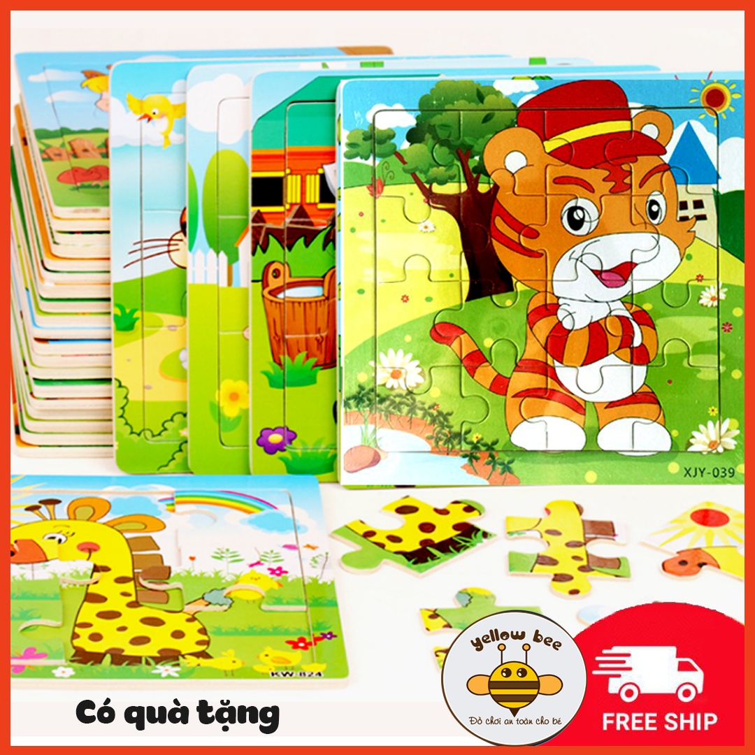 [16 miếng] Đồ chơi ghép hình gỗ puzzle - 16pcs Wooden Jigsaw Puzzle