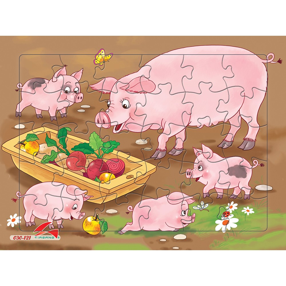 Tranh xếp hình cho bé, 30 mảnh ghép khổ A4, chủ đề trang trại, Tia Sáng Việt Nam, Đồ chơi trí tuệ cho bé từ 3 tuổi