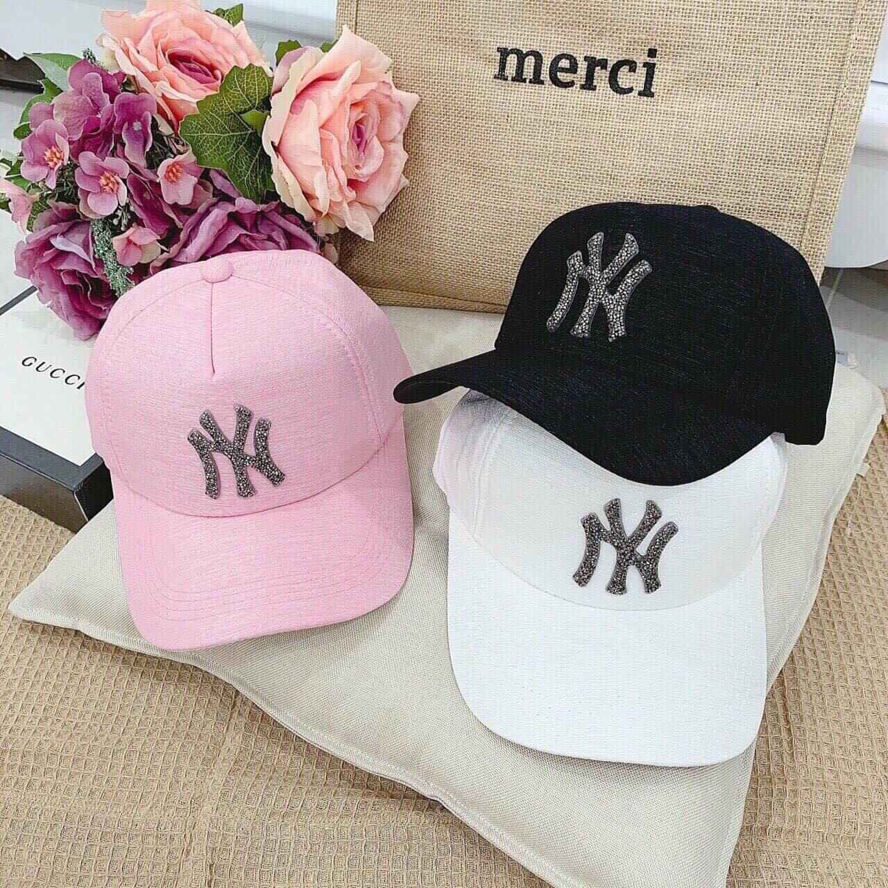 Nón kết ny đính đá, mũ lưỡi trai nữ ny cực sang