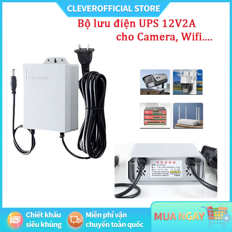 ⚡Miễn Phí Vận Chuyển⚡Bộ lưu điện dung lượng cao 5400mAh Wifi Camera - UPS 12V 1.5A