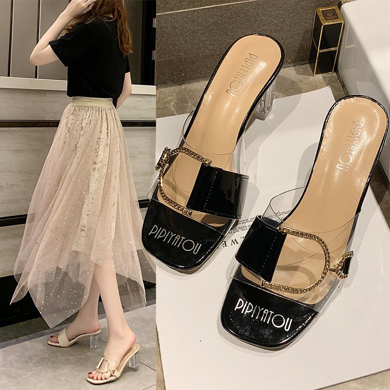 [HCM]Guốc Cao Gót Nữ Gót Trong Đế 7 Phân Cá Tính H.A FASHION