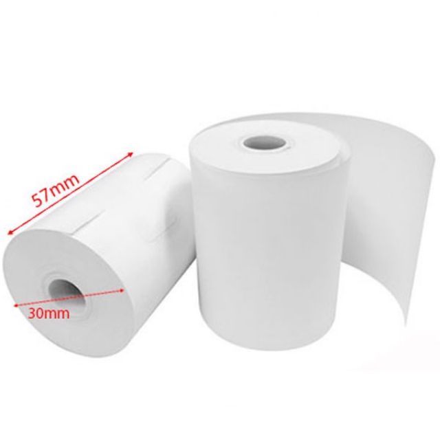 100 cuộn Giấy in hóa đơn máy thổi nồng độ cồn, giấy in nhiệt k57x30 chất lượng tốt