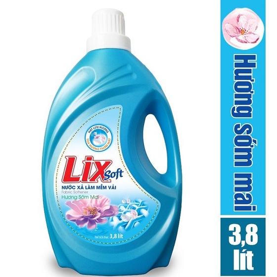Nước xả vải Lix Soft hương sớm mai can 3.8 L
