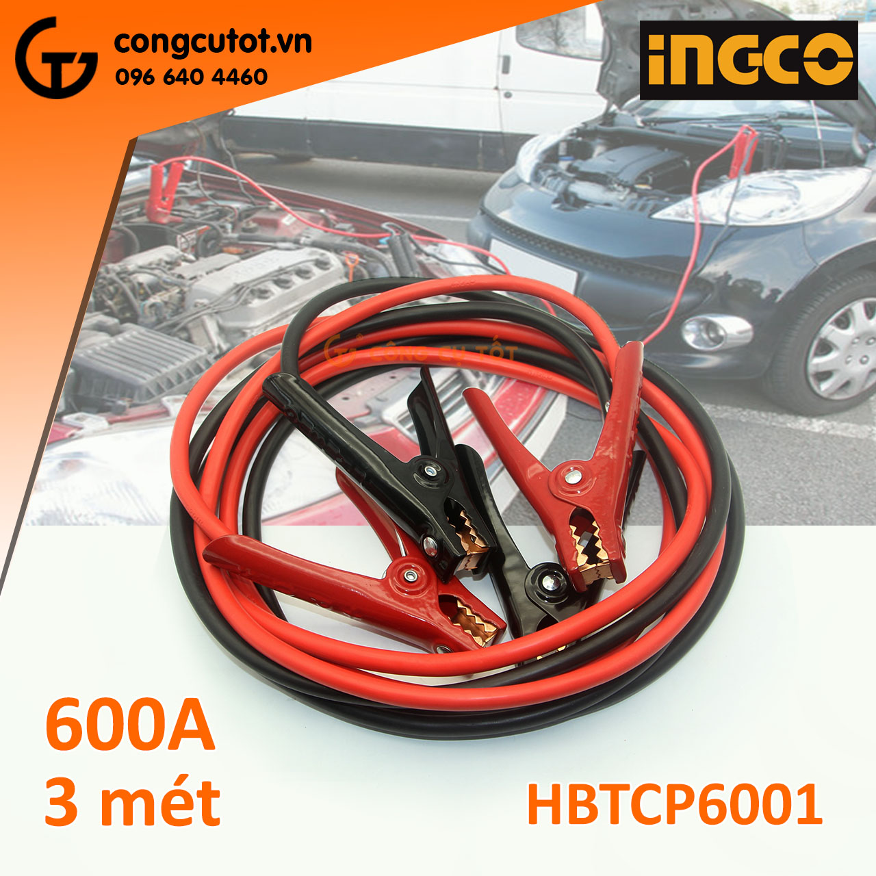 Dây câu bình ắc quy cho xe hơi Ingco HBTCP2001 , HBTCP6001 size tùy chọn