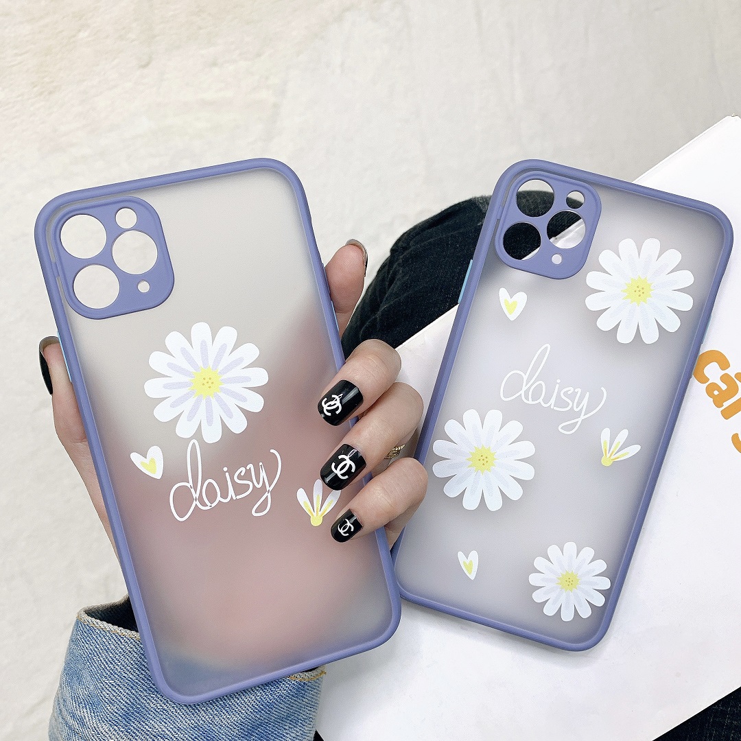 Ốp lưng nhám chống sock va đập bảo vệ camera daisy flower