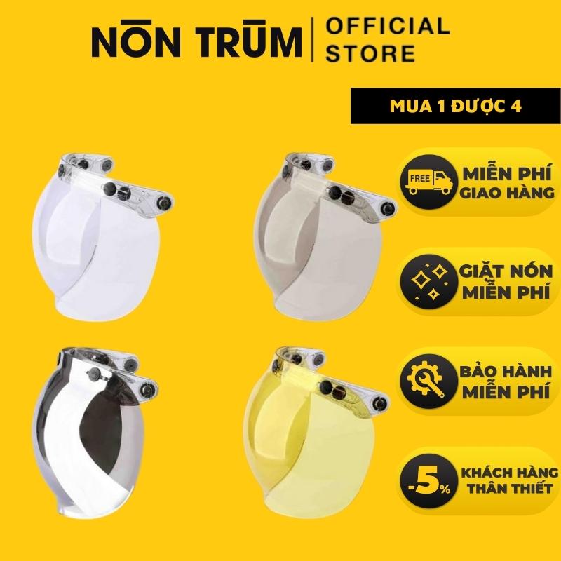 Kính Bubble Royal gắn mũ bảo hiểm 3/4 và mũ bảo hiểm fullface có 3 khuy bấm, kính gắn nón bảo hiểm nhiều màu tiện dụng - Nón Trùm