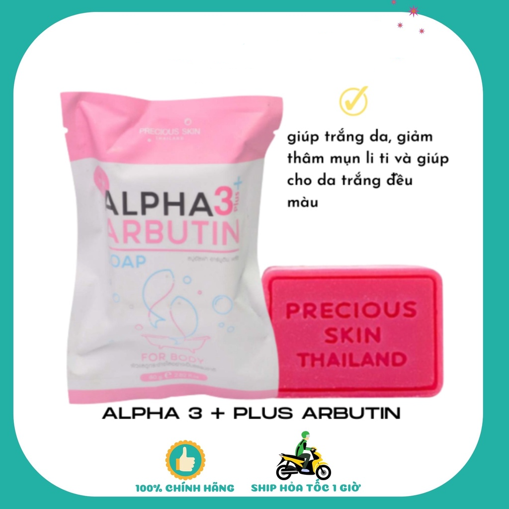 Soap xà phòng tắm trắng da body alpha arbutin 3+ plus 80g - thái lan