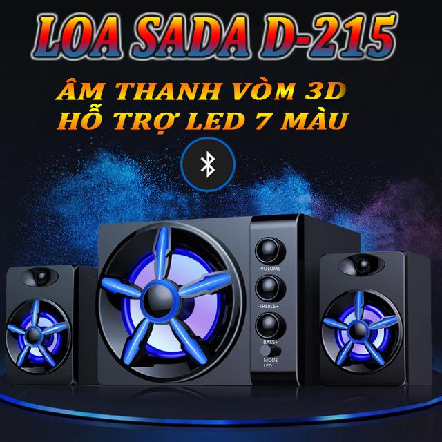 Loa vi tính, loa tivi sada d-215, hỗ trợ bluetooth 5.0, đèn led đổi màu cao cấp - âm thanh sống động trung thực
