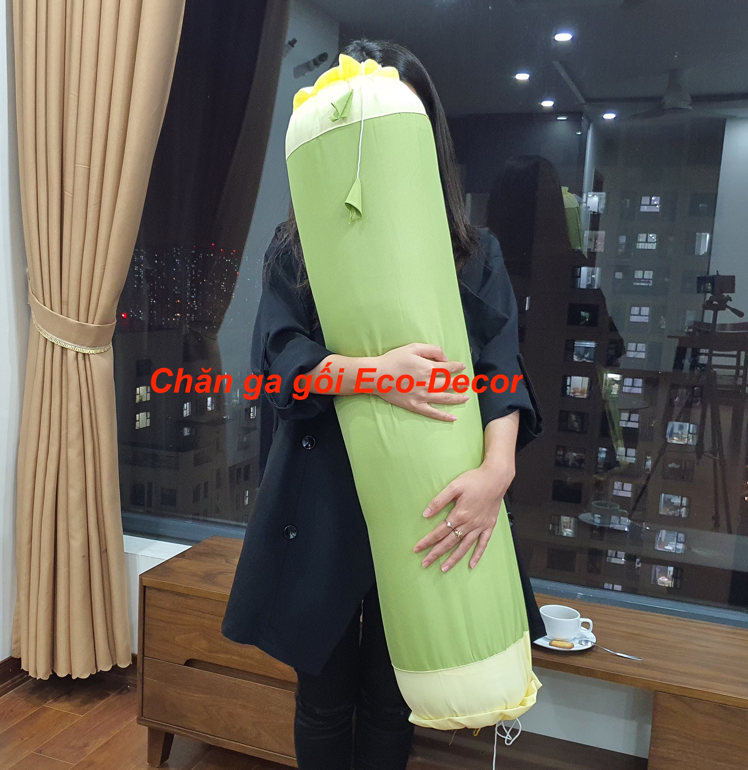 Gối ôm (kèm vỏ gối) loại đẹp kích thước 35x95cm -1,5kg