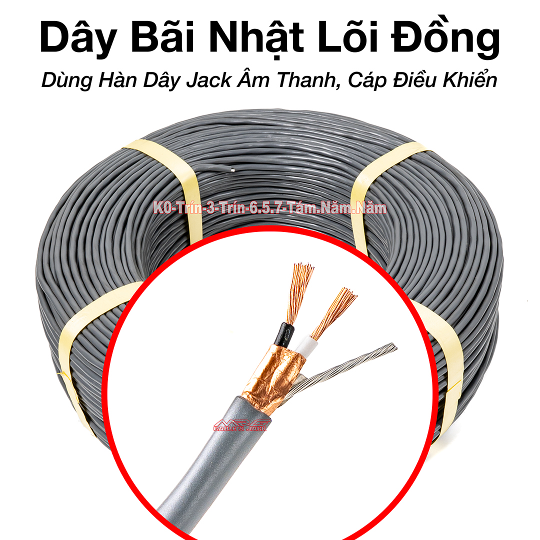  Dây Tín Hiệu Âm Thanh Bãi Nhật Chống Nhiễu Màu Xám giá 1met dùng hàn jack âm thanh canon 6 ly hoa sen av ..vv. 