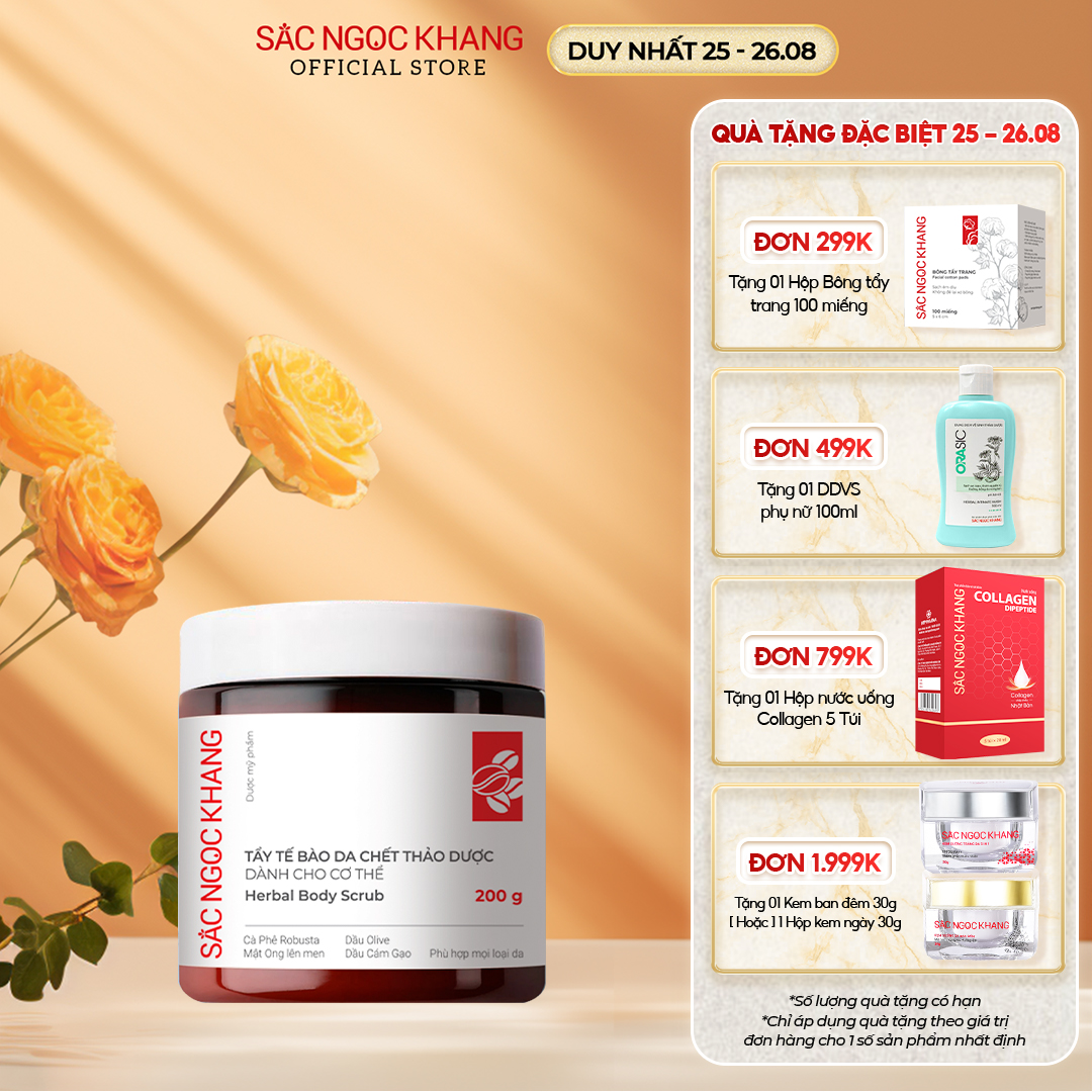Tẩy da chết thảo dược dành cho cơ thể 200g làm sạch, sáng da, dưỡng ẩm thúc đẩy hấp thu dưỡng chất