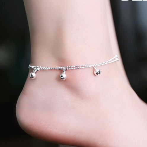 Lắc chân màu bạc chuông lục lạc đơn giản sáng rẻ đẹp khuyến mãi mẫu xu hướng mới hot trend hàn quốc phụ kiện trang sức thời trang hàn nhật