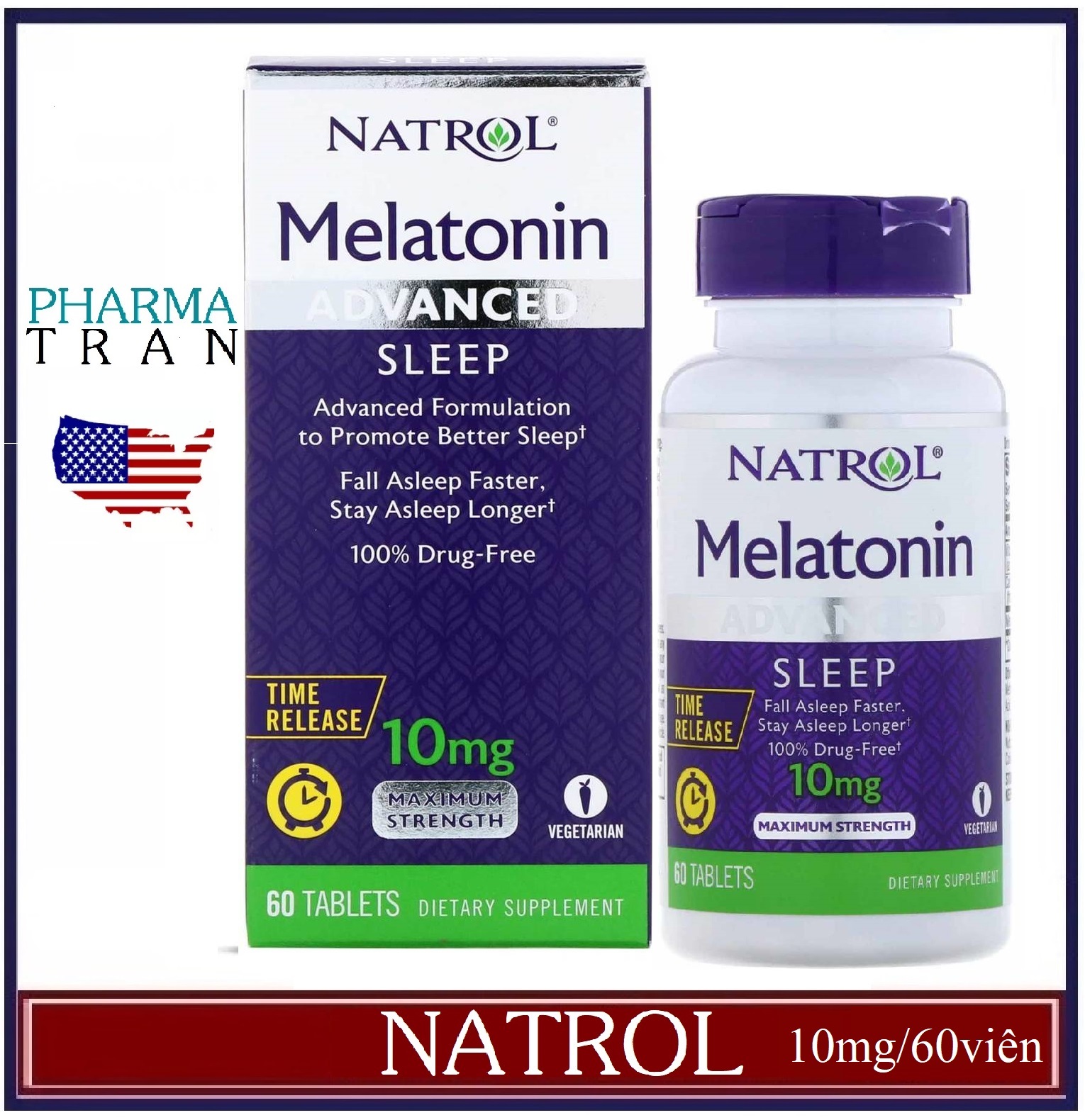 Kẹo ngủ ngon Natrol Gummies Melatonin 10mcg Strawbery 90 viên Mỹ