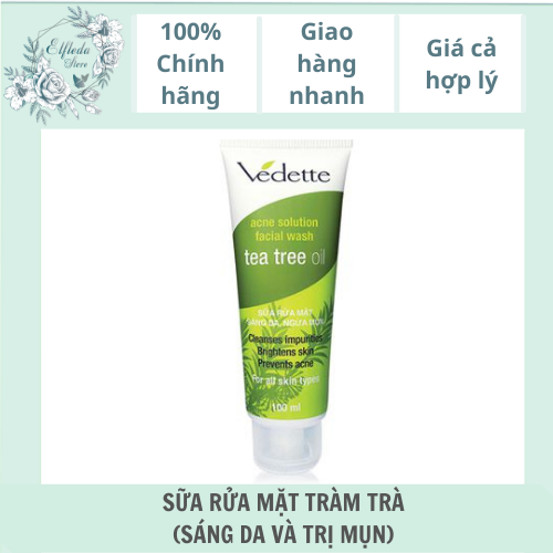 [FREESHIP] Sữa rửa mặt dưỡng da, ngừa mụn Tràm trà Vedette 100ml Elfleda Store