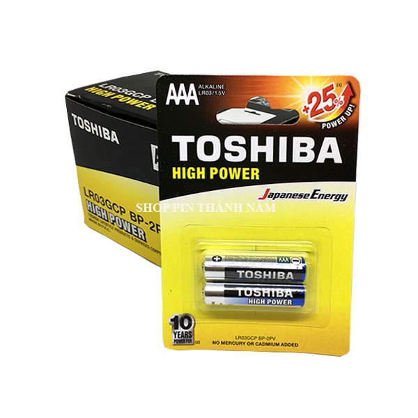 Vỉ 2 pin aaa alkaline toshiba chính hãng