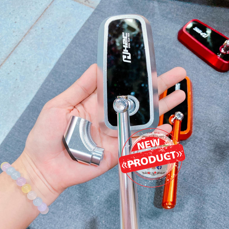 [Trang trí xe] Kiếng chiếu hậu, gương chiếu hậu xe máy kiểu chữ nhật mẫu H2C trang trí xe máy siêu chất chơi (màu BẠC)