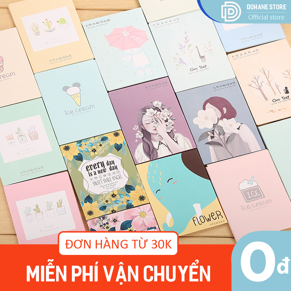 Giấy thấm dầu hàng cao cấp, làm sạch da mặt , tiện dụng cho cả nam và nữ, 1 gói 50 miếng