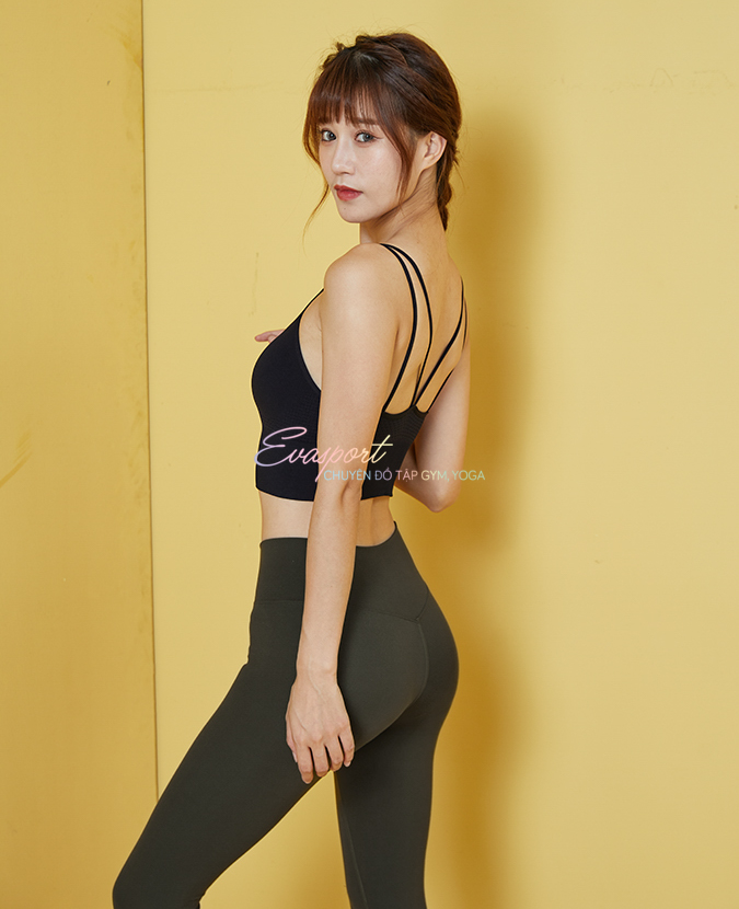 Áo Bra Tập Gym Yoga Aerobic Nữ Đan Dây Có Mút Đệm Kiểu Lưới Vải