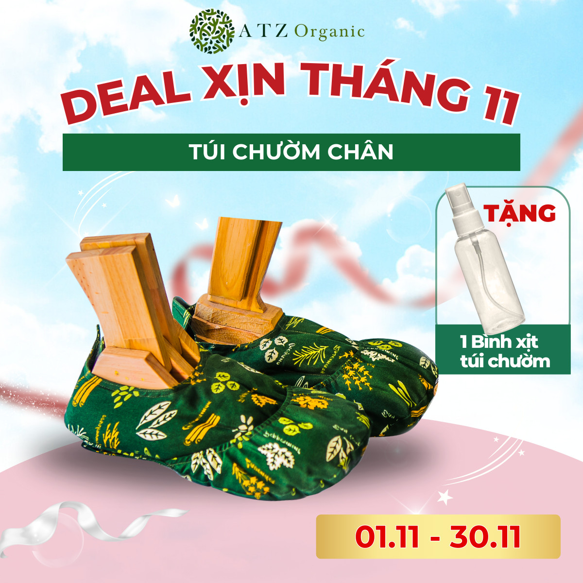Túi Chườm Thảo Dược ATZ Healthy Life - Túi Chườm Chân giúp lưu thông máu, giảm cơn đau mỏi chân & đau mắt cá