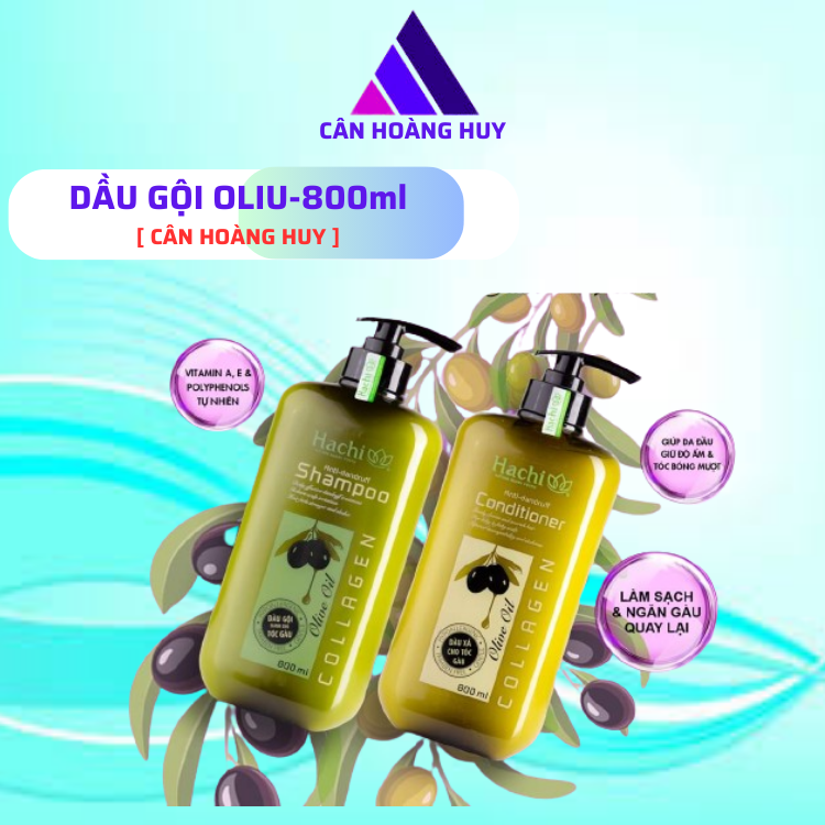 Dầu gội chiết xuất từ quả oliu chuyên dành cho tóc bị gàu HACHI 800ml - Hàng Chính Hãng