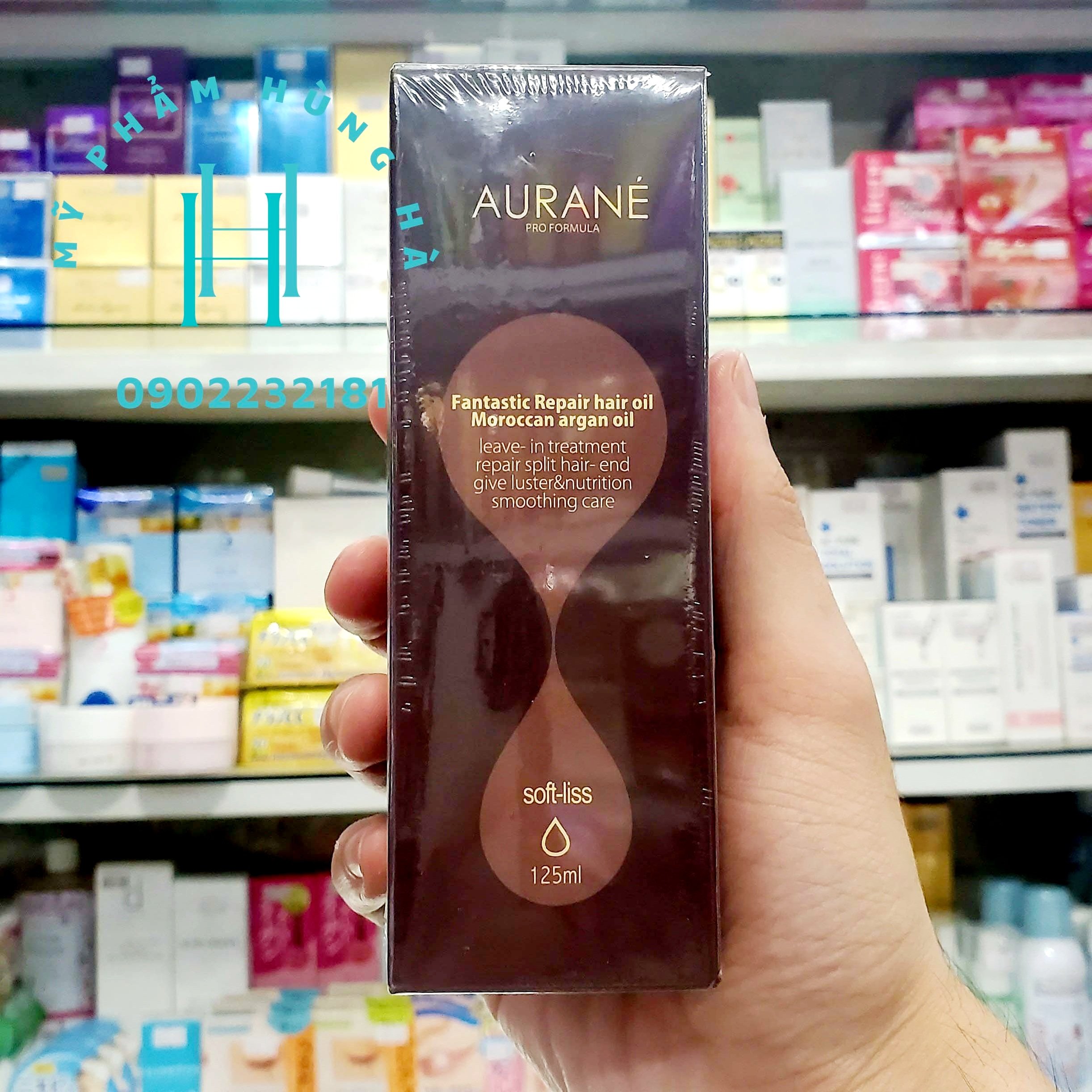 Tinh dầu dưỡng tóc Aurane, bóng mượt chiết xuất tinh dầu argan Soft-liss Aurane Moroccan Argan Oil 125ml