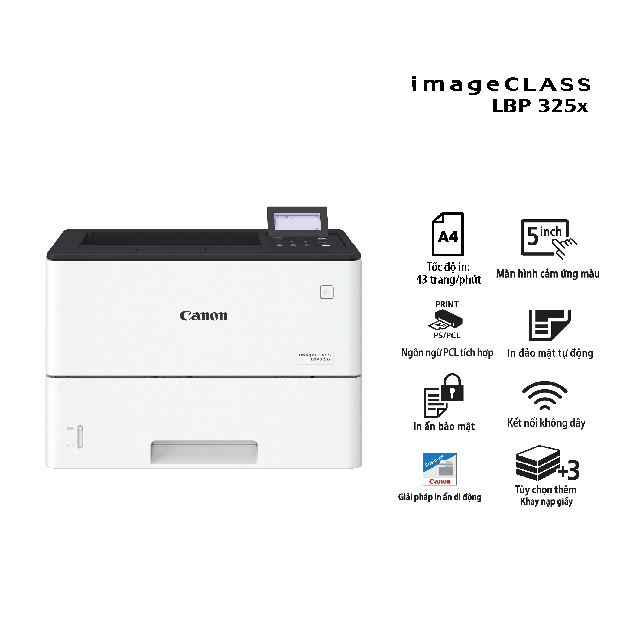 Máy in laser Canon LBP325X (in 2 mặt tự động, wiffi, tốc độ cao 43 trang)