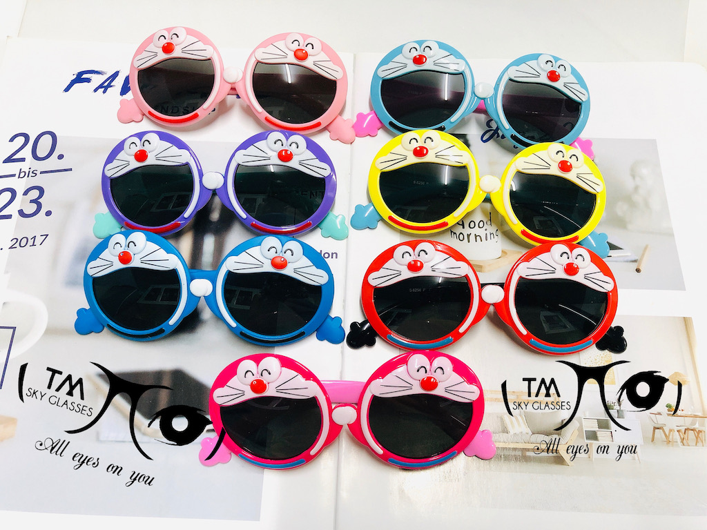 Mắt kính em bé Doraemon  trai gái hoạt hình gọng dẻo chống gãy chống bể đáng yêu đủ sắc màu.