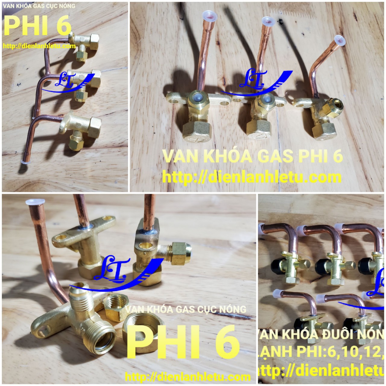 Van khoá gas dàn nóng điều hòa hs phi 6 - van đuôi nóng máy lạnh phi 6