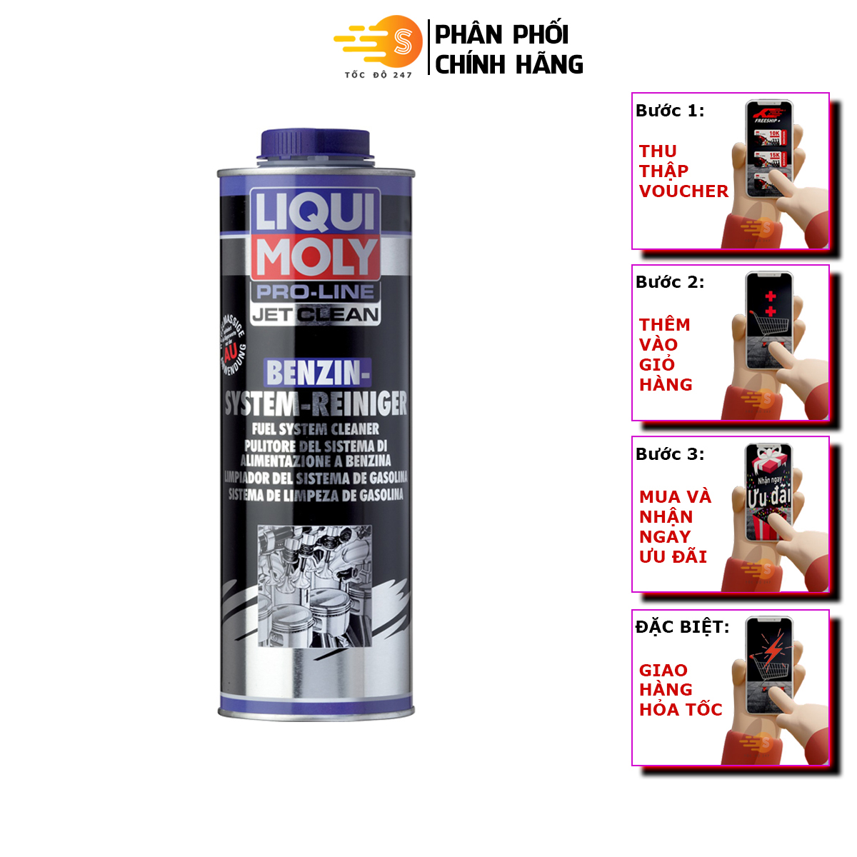 Phụ gia xúc béc xăng trực tiếp Liqui Moly 5147 - Tốc Độ 247