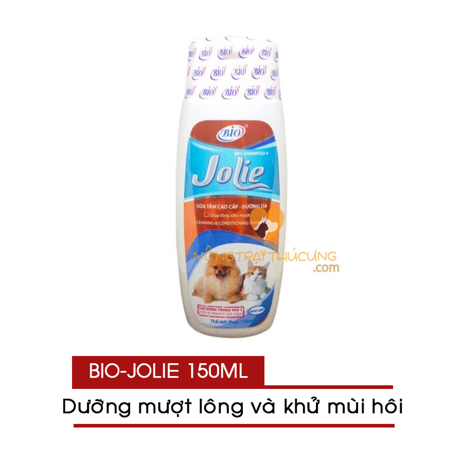 Sữa tắm dưỡng lông khử mùi hôi Bio Jolie 150ml cho chó mèo Mượt lông chống