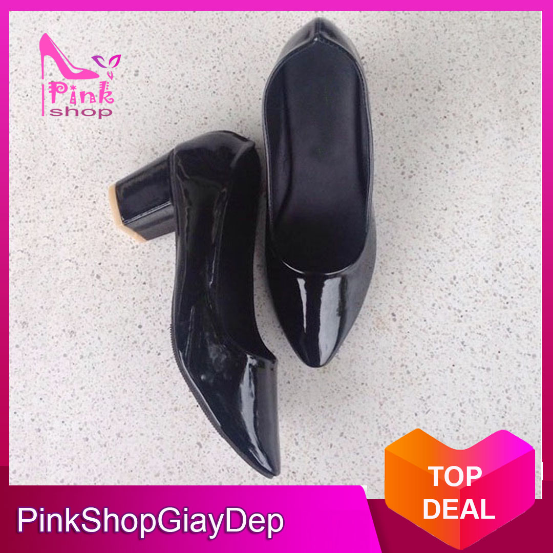 Giày nữ giày cao gót nữ đế vuông đơn giản mà đẹp PinkShopGiayDep - GĐ