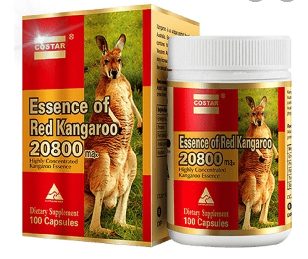 ESSENCE OF RED KANGAROO 100 VIÊN. SẢN PHẨM CÓ TEM NHẬP KHẨU CHÍNH HÃNG VÀ TEM PHỤ TIẾNG VIỆT.