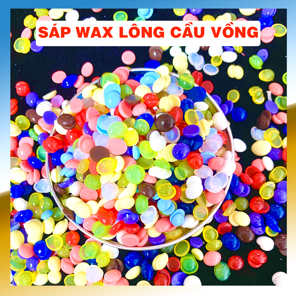 Wax lông cầu vồng - 200g - tặng 5 que gỗ - wax tẩy lông hiệu quả cao - tẩy lông an toàn tại nhà - wax tẩy lông nách, lông tay, lông chân, wax bikini hiệu quả - wax bean, wax hạt đậu