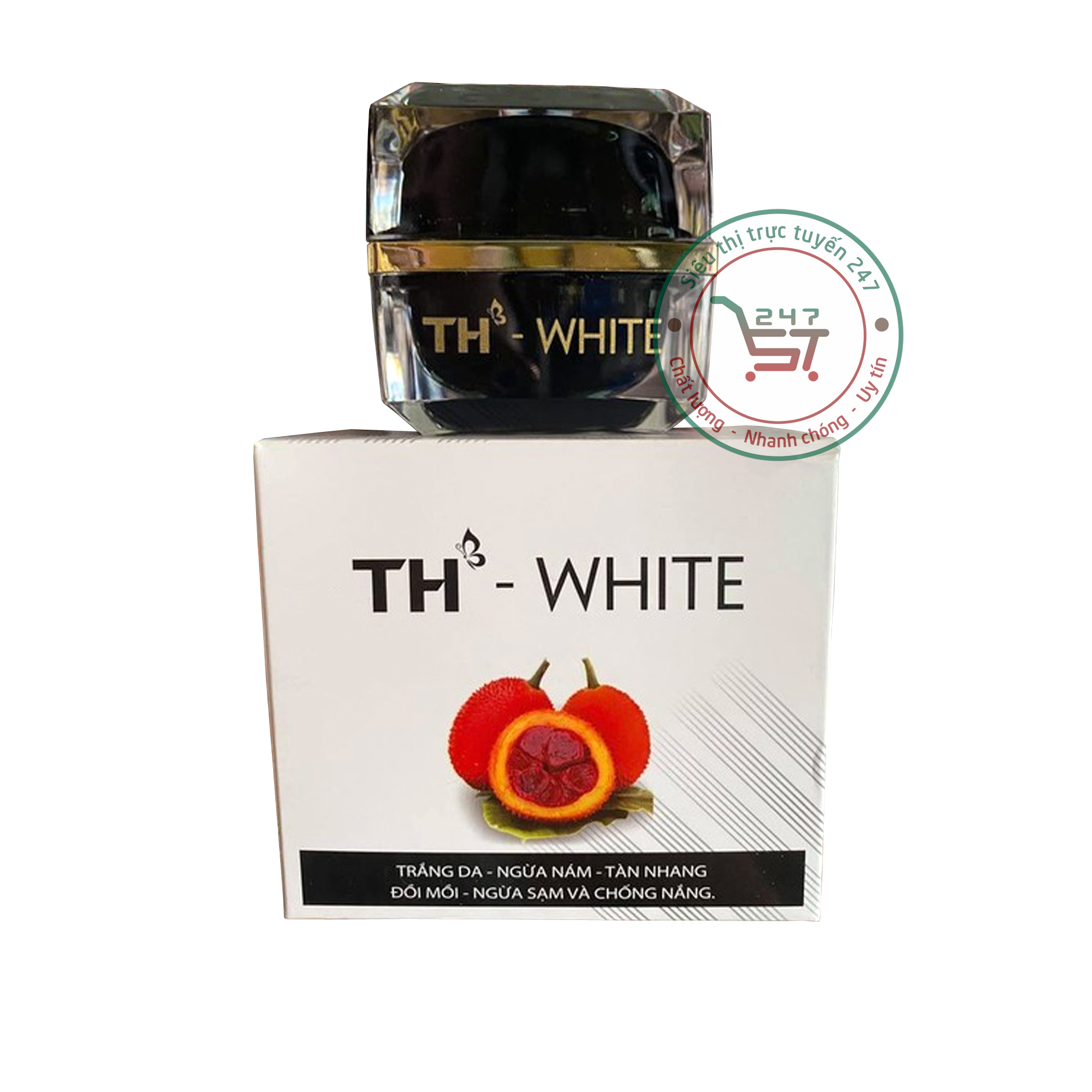 Kem Nám Tàn nhang Trắng da Chống nắng Đồi mồi Ngừa lão hóa TH White 12g 30g (trắng-đen) - 2