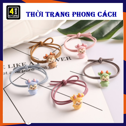 ⚡ Set 2 Cột Tóc Buộc Tóc Thiết Kế Con Tỳ Hưu Mini Màu Kẹo Cute Được Tùy Chọn Màu - Combo 2 Dây Buộc Tóc Trang Trí Hình Tù Hưu Dễ Thương ⚡