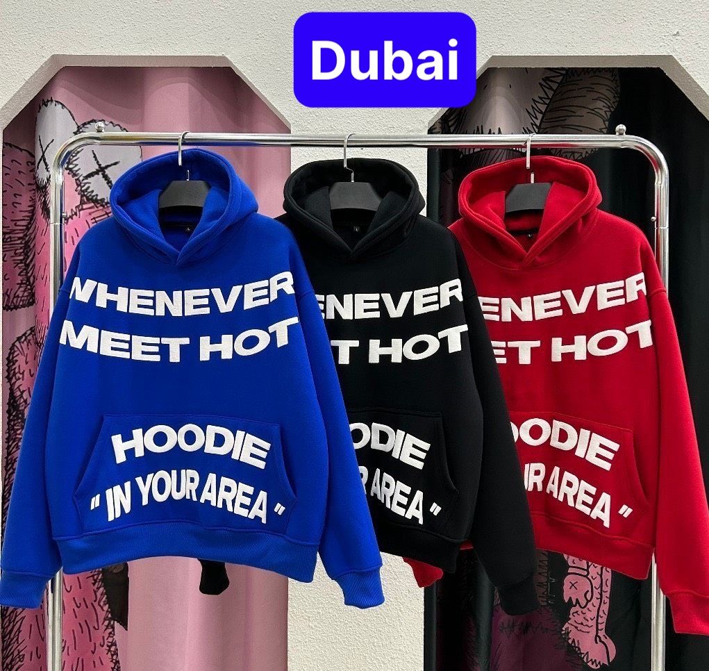 ÁO HOODIE LÓT NHUNG TAY DÀI OVERSIZE IN CHỮ NỔI TRẮNG WHENEVER PHONG CÁCH HÀN QUỐC HOT MÙA HÈ MÙA THU ĐÔNG - DUBAI FASHION