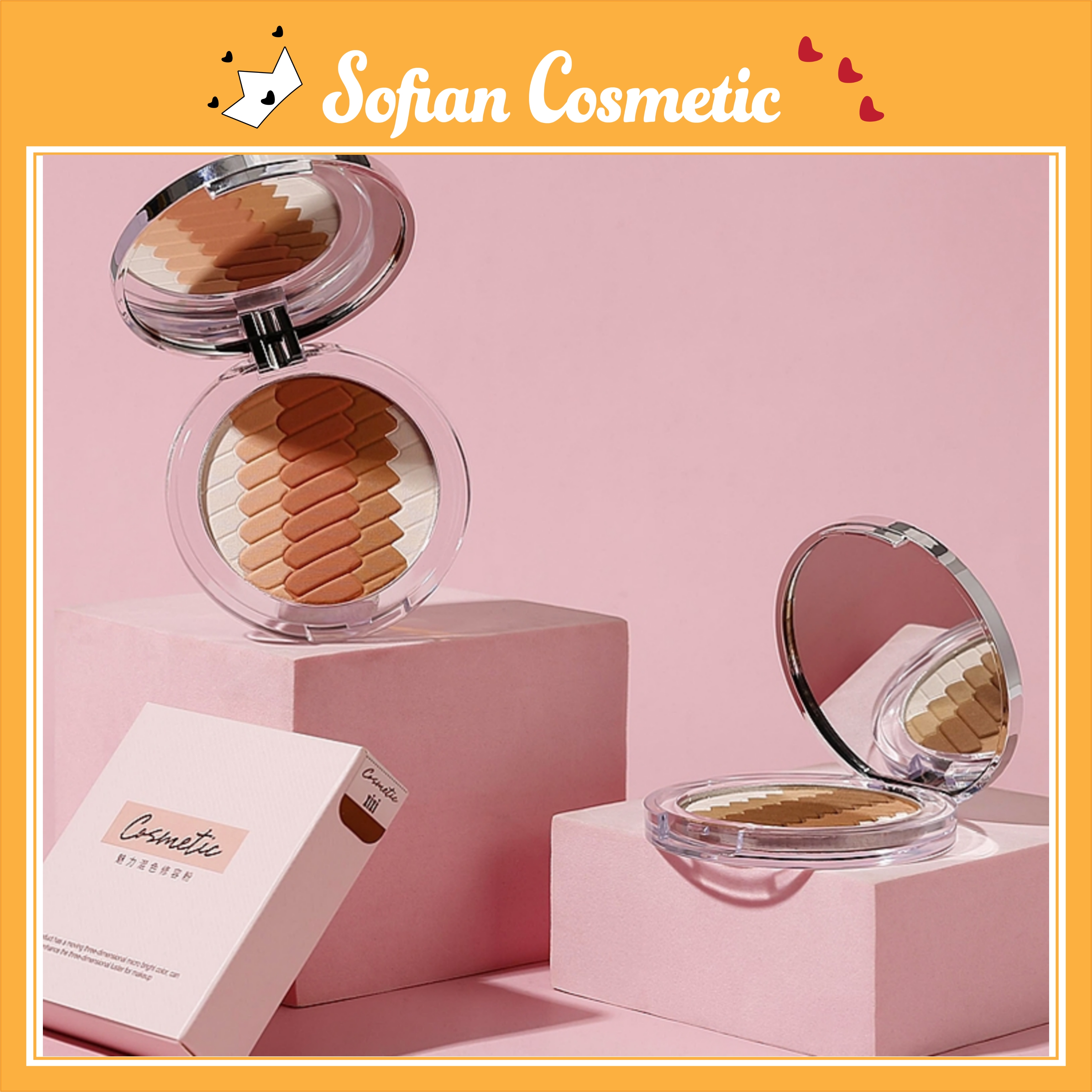 XIXI - Phấn đa năng nội địa Trung tạo khối, highlight, má hồng, phấn mắt all-in-one XIXI 5 màu - Sofian Cosmetic