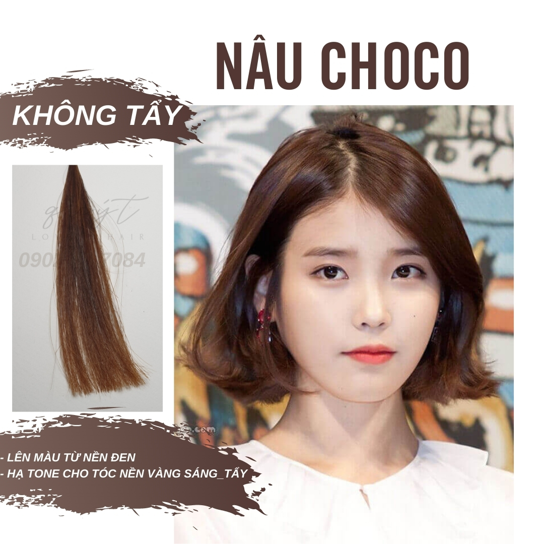 Kem nhuộm tóc tại nhà màu nâu choco-Nhuộm Trên Nền Tóc Đen- tặng oxy