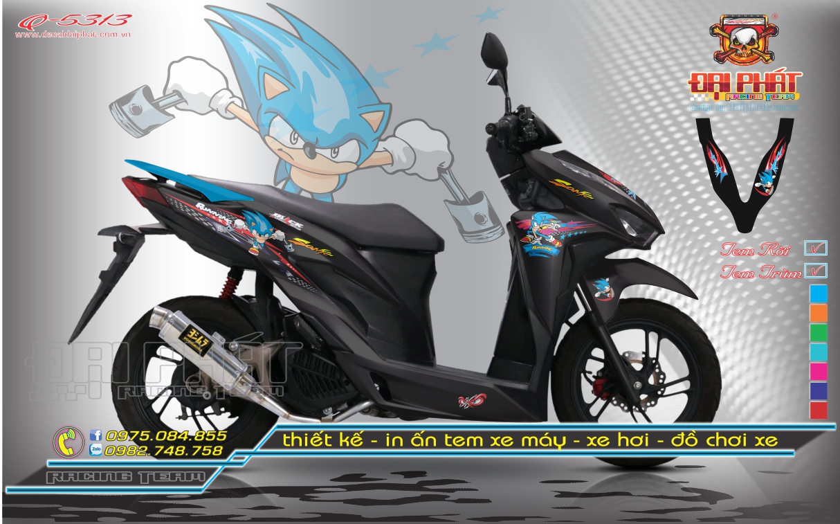 Tem vario 150 thiết kế sonic xanh đen cực ngầu