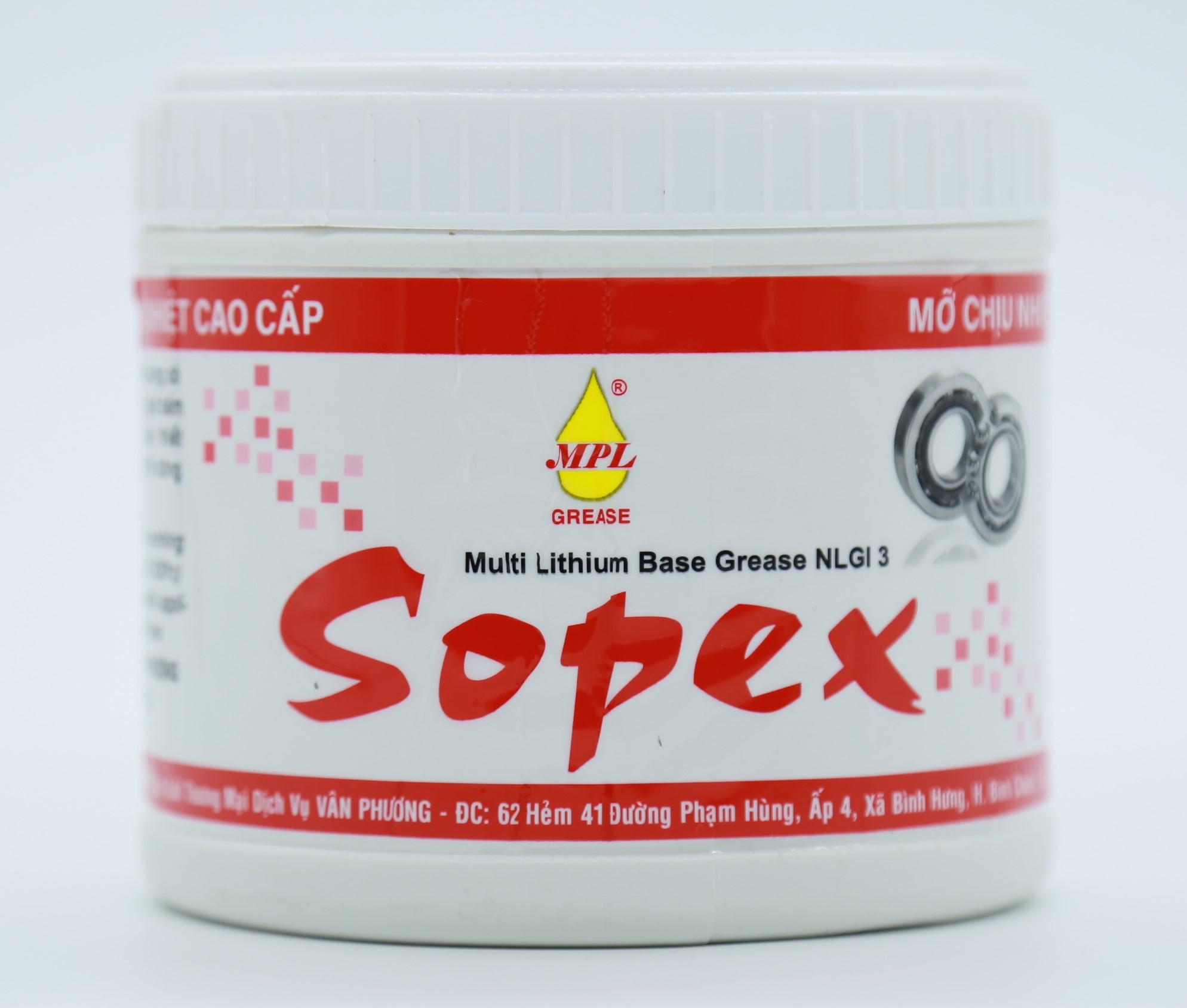Mỡ bò chịu nhiệt kháng nước cao cấp đóng hộp Sopex trắng (400 gram)