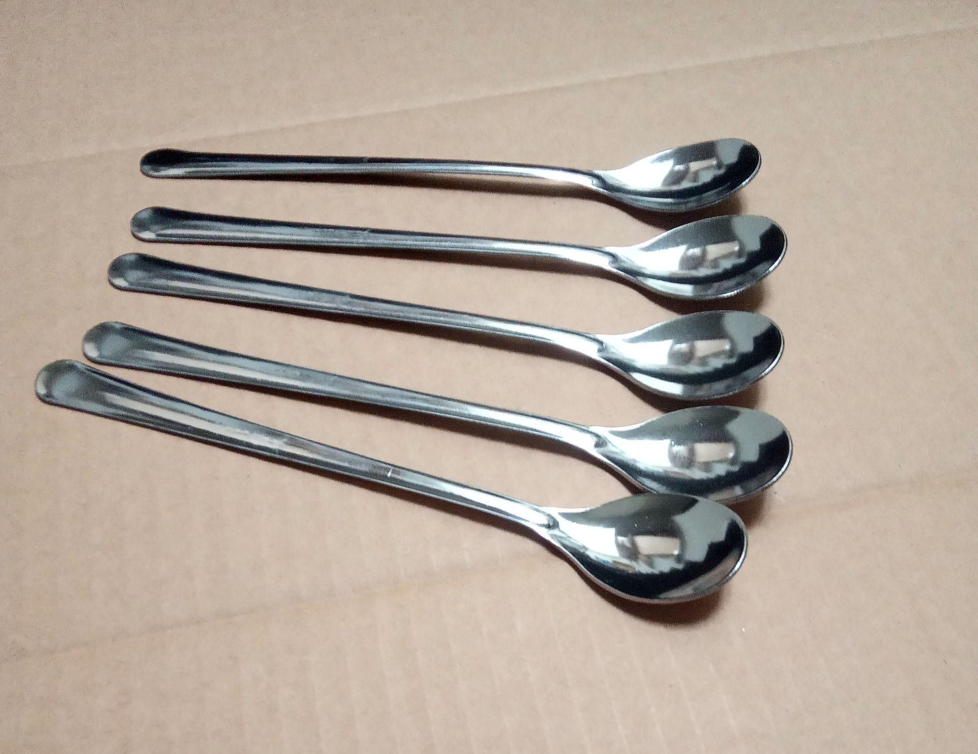 Bộ 5 Muỗng Cà Phê Đá Lipton Trà Sinh Tố Kem Inox 430 TABAFACO Chất liệu inox dày đẹp, liền thân dễ rửa và không gãy vẹo