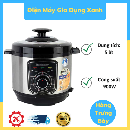Nồi áp suất điện BlueStone PCB-5619 Trưng bày Mới 99% Dung tích nồi 5 lít, sản phẩm đáp ứng nhu cầu nấu ăn cho các gia đình có từ 5 - 6 thành viên.