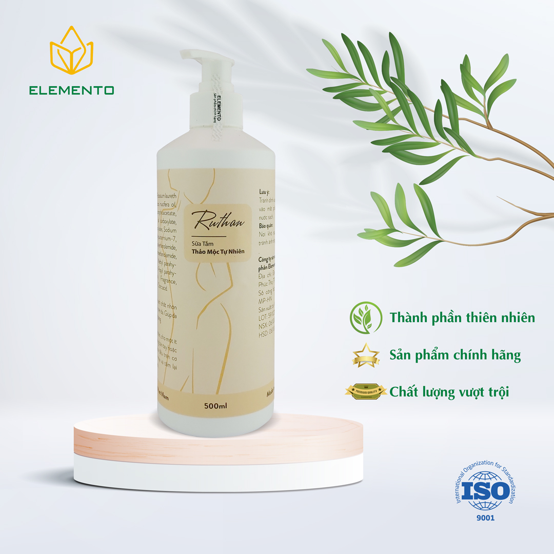 Sữa tắm thảo dược ruthan 500ml - sữa tắm dưỡng da mềm mịn sáng bóng