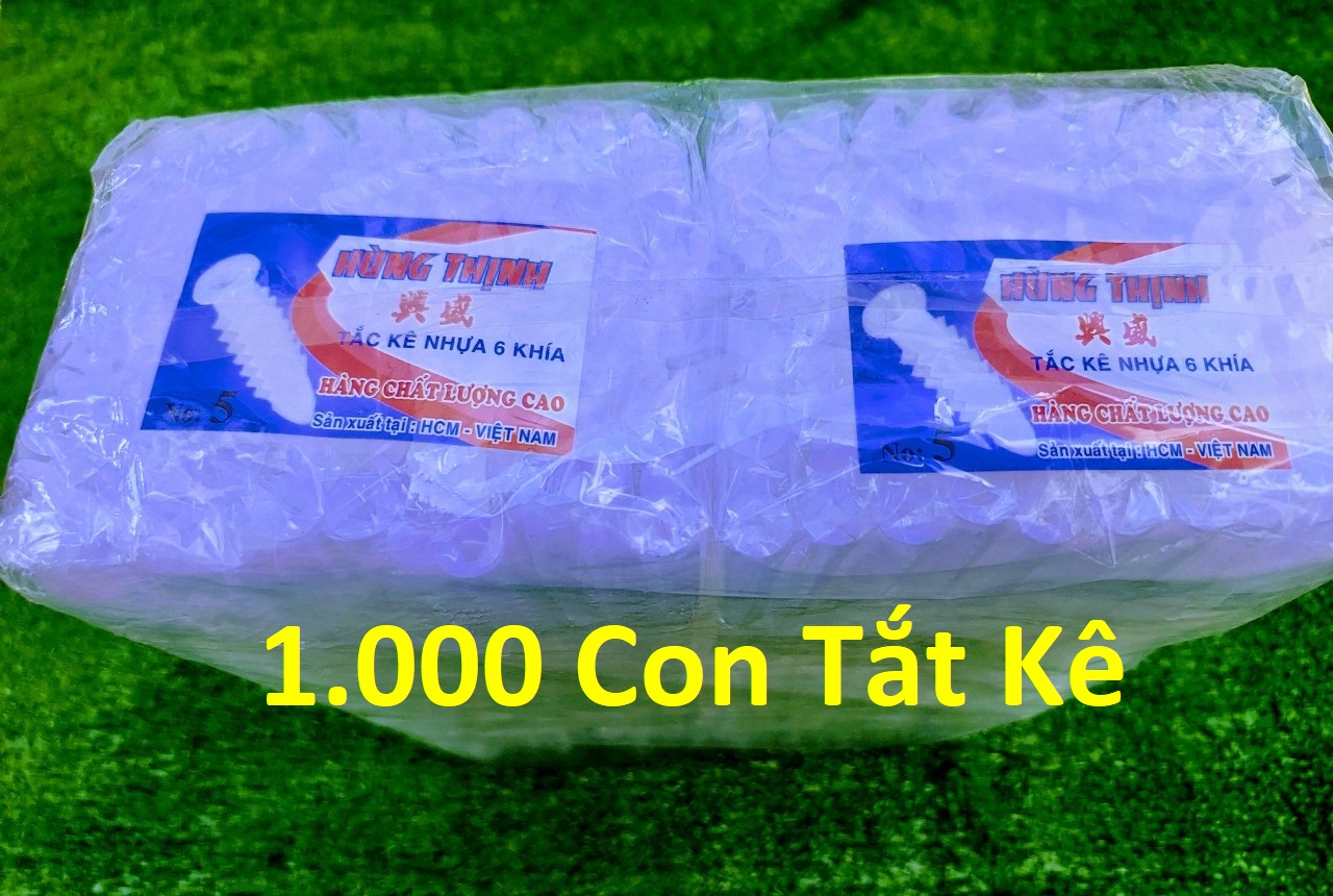 Bịch 1.000 con tắc kê nhựa 6 khía các cỡ 3-4-5-6-7 phân hưng thịnh loại 1